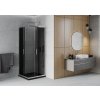 MEXEN/S - Rio čtvercový sprchový kout 80 x 80, grafit, chrom + vanička se sifonem Flat, černý 860-080-080-01-40-4070