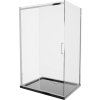 MEXEN/S - Omega sprchový kout 100x80, transparent, chrom + černá vanička se sifonem 825-100-080-01-00-4070