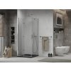 MEXEN/S - Lima sprchový kout zalamovací dveře 90 x 90, transparent, chrom + Flat černá vanička se sifonem 856-090-090-01-00-4070
