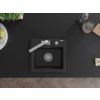 MEXEN/S - Milo granitový dřez 1-miska včetně baterie Rita, černý/stříbrný metalik 6505-73-670300-00