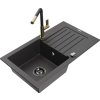 MEXEN/S - Pablo granitový dřez 1 s odkapávačem včetně baterie Flora, černá kropenatá 6510-76-670401-57-B  + slevový kód