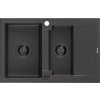 MEXEN/S - Gaspar granitový dřez 1.5 s odkapávačem 737 x 475 mm, černý kropenatý, černý sifon 6507731505-76-B
