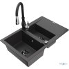 MEXEN/S - Gaspar granitový dřez 1.5 s odkapávačem včetně baterie Savita, černá kropenatá 6507-76-672601-70-B  + slevový kód