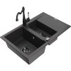 MEXEN/S - Gaspar granitový dřez 1.5 s odkapávačem včetně baterie Carla, černá kropenatá 6507-76-670700-70-B  + slevový kód