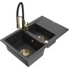 MEXEN/S - Gaspar granitový dřez 1.5 s odkapávačem včetně baterie Aster, černá kropenatá 6507-76-73450-57-G  + slevový kód