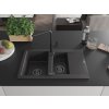 MEXEN/S - Gaspar granitový dřez 1.5 s odkapávačem včetně baterie Flora, černá kropenatá 6507-76-670401-70-B