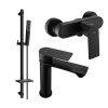 MEXEN/S - Royo SET umyvadlová + sprchová baterie s příslušenstvím DQ72, černá 72204DQ72-70
