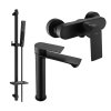 MEXEN/S - Royo SET umyvadlová + sprchová baterie s příslušenstvím DQ72, černá 72214DQ72-70