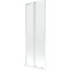MEXEN/S - Velar L dvoukřídlá posuvná vanová zástěna 75 x 150, transparent, bílá 896-075-003-01-20
