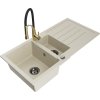 MEXEN/S - Andres granitový dřez s odkapávačem včetně baterie Aster, béžová 6515-69-73450-57-B  + slevový kód