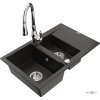 MEXEN/S - Gaspar granitový dřez 1.5 s odkapávačem včetně baterie Savita, černá/zlatá 6507-75-672601-00  + slevový kód