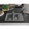 MEXEN/S - Gaspar granitový dřez 1.5 s odkapávačem včetně baterie Rita, šedý 6507-71-670300-00
