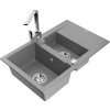 MEXEN/S - Gaspar granitový dřez 1.5 s odkapávačem včetně baterie Rita, šedý 6507-71-670300-00
