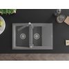 MEXEN/S - Gaspar granitový dřez 1.5 s odkapávačem včetně baterie Rita, šedý 6507-71-670300-71