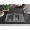 MEXEN/S - Gaspar granitový dřez 1.5 s odkapávačem včetně baterie Telma, šedá 6507-71-670200-70