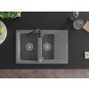 MEXEN/S - Gaspar granitový dřez 1.5 s odkapávačem včetně baterie Telma, šedá 6507-71-670200-70