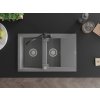 MEXEN/S - Gaspar granitový dřez 1.5 s odkapávačem včetně baterie Carla, šedá 6507-71-670700-70