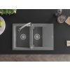 MEXEN/S - Gaspar granitový dřez 1.5 s odkapávačem včetně baterie Elia, šedá 6507-71-670101-00