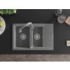 MEXEN/S - Gaspar granitový dřez 1.5 s odkapávačem včetně baterie Elia, šedá 6507-71-670101-71