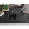 MEXEN/S - Enzo granitový dřez s odkapávačem včetně baterie Duo, černá/stříbrná metalik 6506-73-671701-07-B  + slevový kód