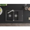 MEXEN/S - Gaspar granitový dřez 1.5 s odkapávačem včetně baterie Rita, černý kropenatý  6507-76-670300-00