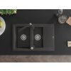 MEXEN/S - Gaspar granitový dřez 1.5 s odkapávačem včetně baterie Rita, černý kropenatý  6507-76-670300-76