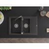 MEXEN/S - Gaspar granitový dřez 1.5 s odkapávačem včetně baterie Telma, černá kropenatý 6507-76-670200-76