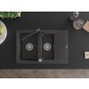 MEXEN/S - Gaspar granitový dřez 1.5 s odkapávačem včetně baterie Duero, černá kropenatý 6507-76-671600-70