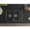 MEXEN/S - Gaspar granitový dřez 1.5 s odkapávačem včetně baterie Carla, černá kropenatá 6507-76-670700-70