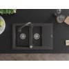 MEXEN/S - Gaspar granitový dřez 1.5 s odkapávačem včetně baterie Elia, černá kropenatá 6507-76-670101-76