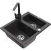 MEXEN/S - Carlos granitový dřez 1.5 včetně baterie Rita, černá kropenatá 6518-76-670300-76