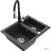 MEXEN/S - Carlos granitový dřez 1.5 včetně baterie Savita, černá kropenatá 6518-76-672601-70  + slevový kód