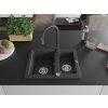 MEXEN/S - Carlos granitový dřez 1.5 včetně baterie Elia, černá kropenatá 6518-76-670101-76