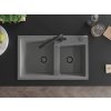 MEXEN/S - Tomas granitový dřez 2-bowl včetně baterie Duero, šedá 6516-71-671600-70-B  + slevový kód