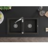 MEXEN/S - Mario granitový dřez 2-bowl včetně baterie Aster, černá/zlatá metalik 6504-75-73450-07  + slevový kód