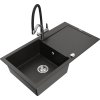 MEXEN/S - Leo granitový dřez 1-miska s odkapávačem včetně baterie Duo, černá/zlatá metalik 6501-75-671701-07  + slevový kód