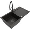MEXEN/S - Leo granitový dřez 1-miska s odkapávačem včetně baterie Duo, černá/zlatá metalik 6501-75-671701-07-B  + slevový kód