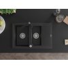 MEXEN/S - Gaspar granitový dřez 1.5 s odkapávačem včetně baterie Rita, černý/stříbrný metalik 6507-73-670300-70