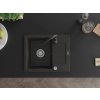 MEXEN/S - Enzo granitový dřez 1 s odkapávačem včetně baterie Telma, černá/zlatý 6506-75-670200-70