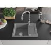 MEXEN/S - Enzo granitový dřez 1 s odkapávačem včetně baterie Savita, šedá 6506-71-672601-00