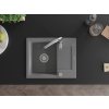 MEXEN/S - Enzo granitový dřez 1 s odkapávačem včetně baterie Savita, šedá 6506-71-672601-00