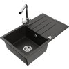 MEXEN/S - Bruno granitový dřez s odkapávačem včetně baterie Duero, černá/zlatá metalik 6513-75-671600-00  + slevový kód