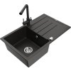 MEXEN/S - Bruno granitový dřez s odkapávačem včetně baterie Duero, černá/zlatá metalik 6513-75-671600-70  + slevový kód