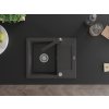 MEXEN/S - Enzo granitový dřez 1-miska s odkapávačem včetně baterie Rita, černý kropenatý 6506-76-670300-76