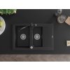 MEXEN/S - Gaspar granitový dřez 1.5 s odkapávačem včetně baterie Carla, černá 6507-77-670700-70