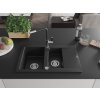 MEXEN/S - Gaspar granitový dřez 1.5 s odkapávačem včetně baterie Flora, černá 6507-77-670401-07