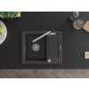 MEXEN/S - Enzo granitový dřez 1-miska s odkapávačem včetně baterie Flora, černá kropenatá 6506-76-670401-00