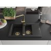 MEXEN/S - Gaspar granitový dřez 1.5 s odkapávačem včetně baterie Rita, černý 6507-77-670300-50