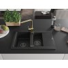 MEXEN/S - Gaspar granitový dřez 1.5 s odkapávačem včetně baterie Rita, černý 6507-77-670300-50-B