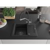 MEXEN/S - Enzo granitový dřez s odkapávačem včetně baterie Duo, černá 6506-77-671701-07-B